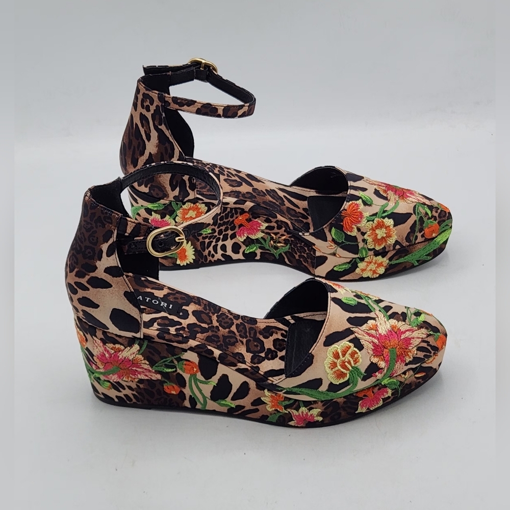 NATORI Artsy Chikayo Satin Embroidery Espadrille In Chestnut Size 7 M - Picture 7 of 17